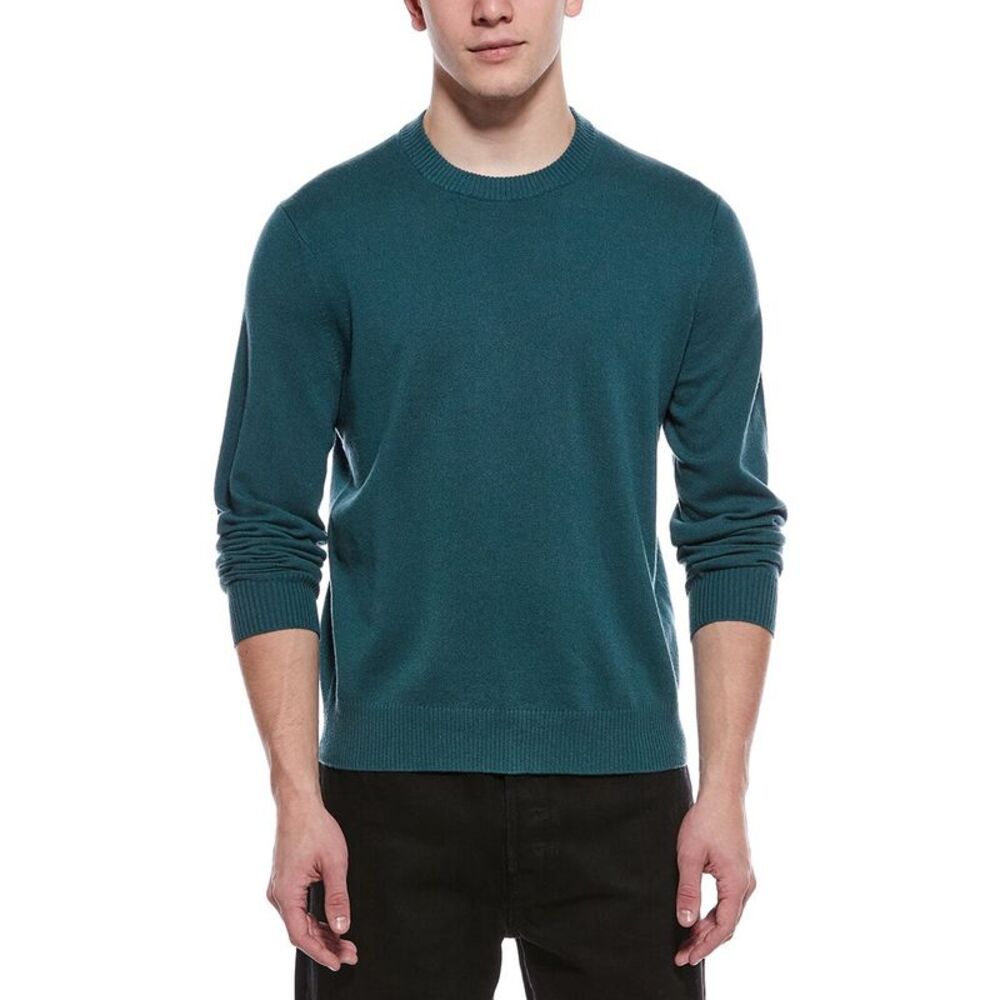 Theory Mens  Hilles 100% Cashmere Crewneck Sweater, Green